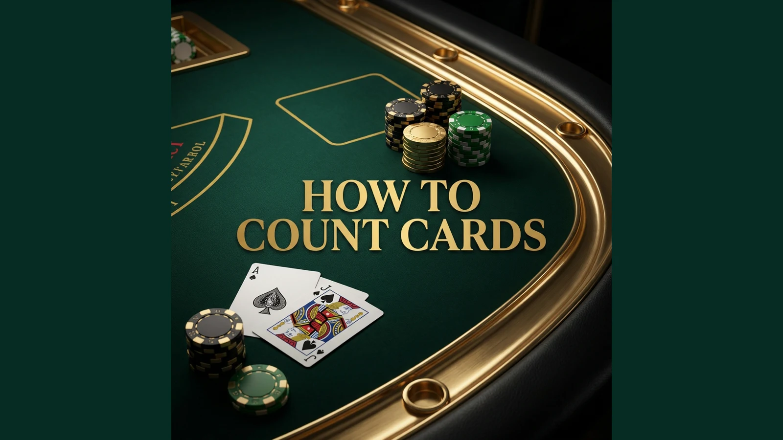 How to Count Cards site artwork on a blackjack table